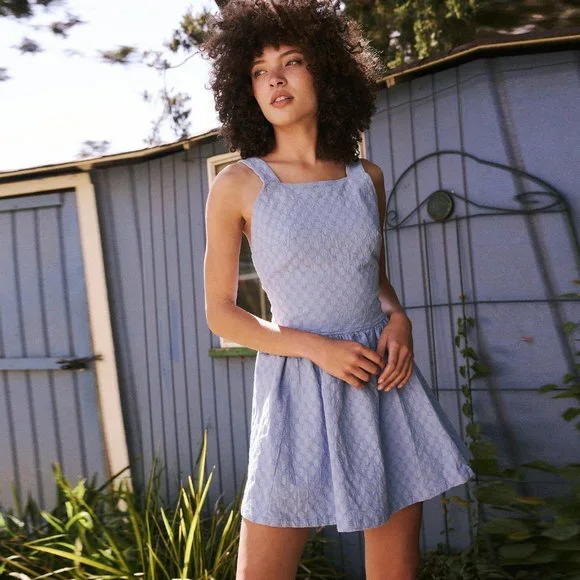 Free People | Dresses | New Free People Va Va Volume Mini Blue Dress Size S 